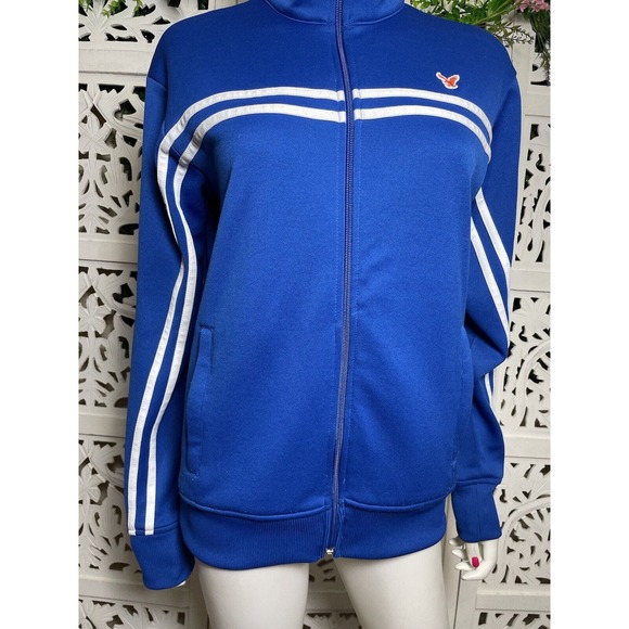 90s Y2K American Eagle Blue Retro Track Zip-Up Jacket Size XS Los Angeles 1977 - Picture 5 of 12